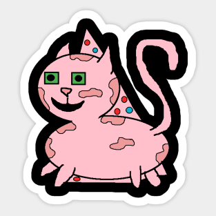 Pink Cat for a pink Christmas Sticker